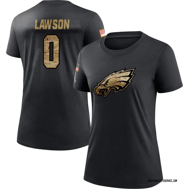 Women's Deontae Lawson Philadelphia Eagles Black 2020 Salute To Service Performance T-Shirt