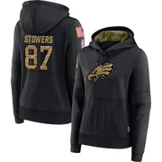 Women's Eli Stowers Philadelphia Eagles Black 2020 Salute to Service Sideline Performance Pullover Hoodie