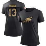 Women's Elijah Moore Philadelphia Eagles Black 2020 Salute To Service Performance T-Shirt