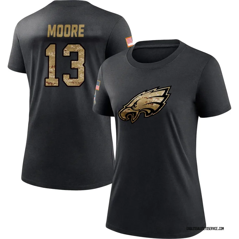 Women's Elijah Moore Philadelphia Eagles Black 2020 Salute To Service Performance T-Shirt