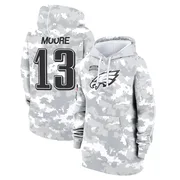 Women's Elijah Moore Philadelphia Eagles Camo Arctic 2024 Salute to Service Club Fleece Pullover Hoodie