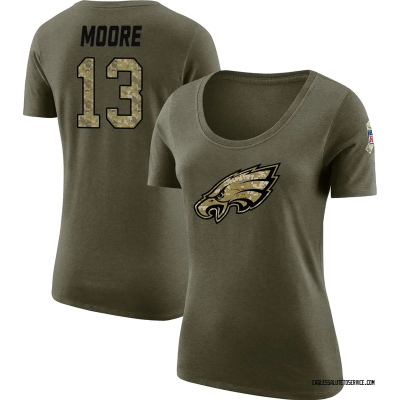 Women's Elijah Moore Philadelphia Eagles Legend Olive Salute to Service Scoop Neck T-Shirt