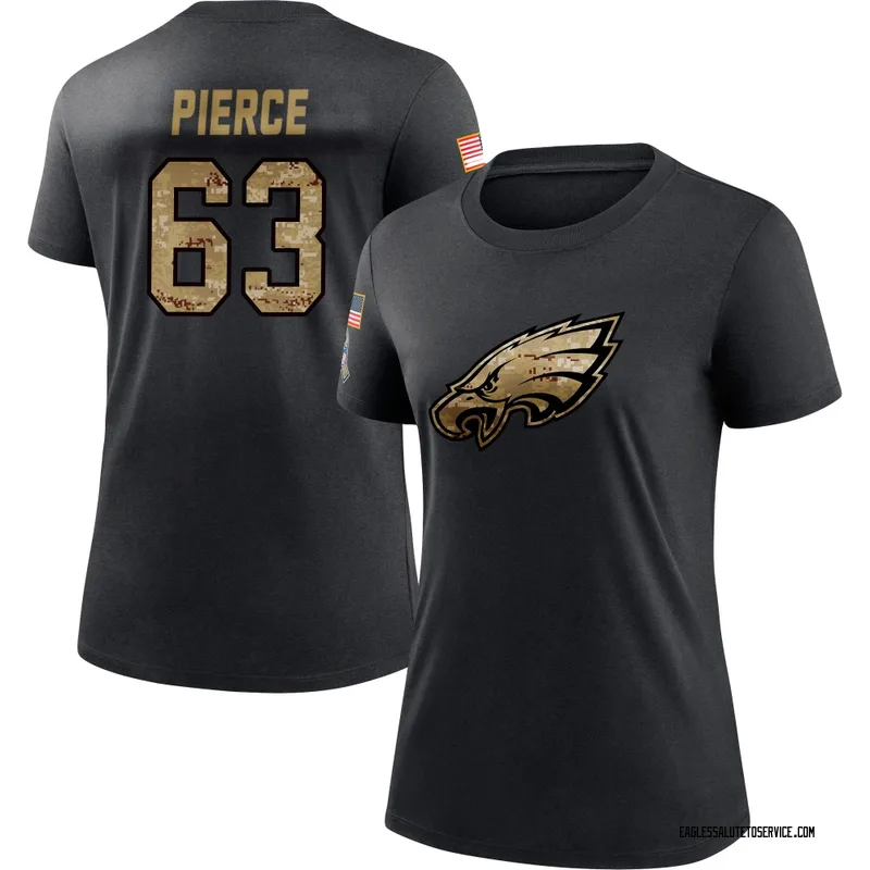 Women's Hollin Pierce Philadelphia Eagles Black 2020 Salute To Service Performance T-Shirt