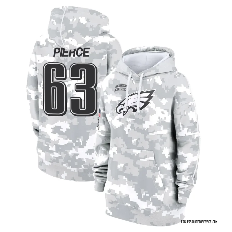 Women's Hollin Pierce Philadelphia Eagles Camo Arctic 2024 Salute to Service Club Fleece Pullover Hoodie