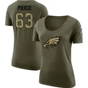 Women's Hollin Pierce Philadelphia Eagles Legend Olive Salute to Service Scoop Neck T-Shirt