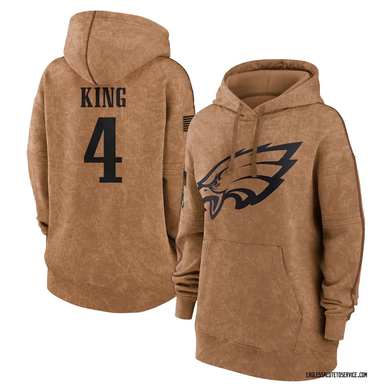 Women's Isiah King Philadelphia Eagles Brown 2023 Salute To Service Pullover Hoodie