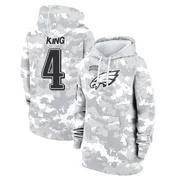 Women's Isiah King Philadelphia Eagles Camo Arctic 2024 Salute to Service Club Fleece Pullover Hoodie