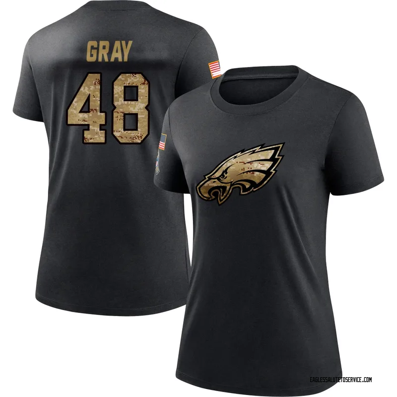 Women's J.T. Gray Philadelphia Eagles Black 2020 Salute To Service Performance T-Shirt