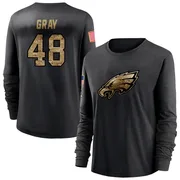 Women's J.T. Gray Philadelphia Eagles Black 2020 Salute To Service Sideline Performance Long Sleeve T-Shirt