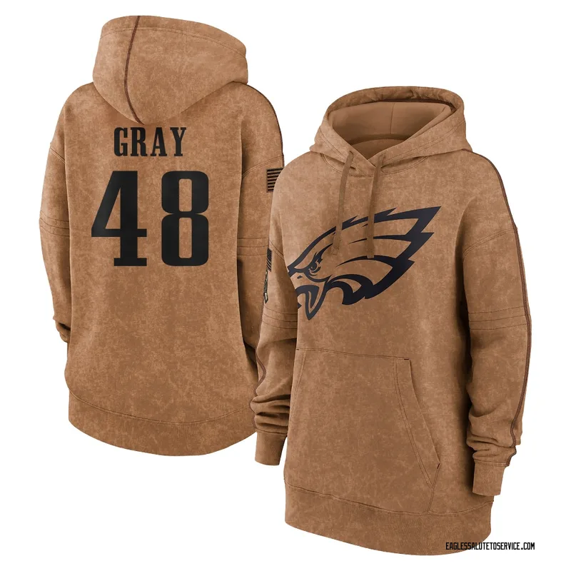 Women's J.T. Gray Philadelphia Eagles Brown 2023 Salute To Service Pullover Hoodie