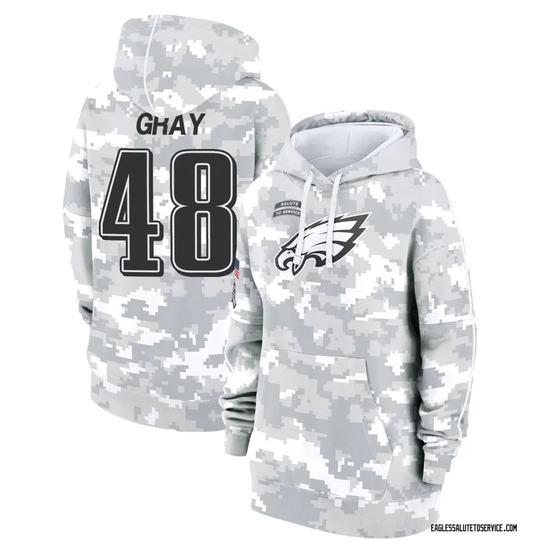 Women's J.T. Gray Philadelphia Eagles Camo Arctic 2024 Salute to Service Club Fleece Pullover Hoodie