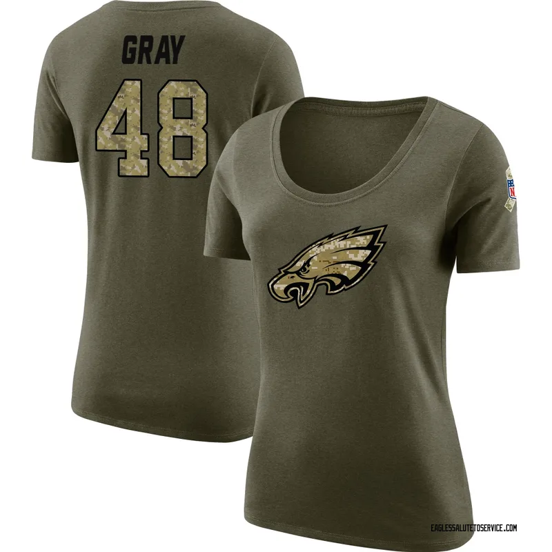 Women's J.T. Gray Philadelphia Eagles Legend Olive Salute to Service Scoop Neck T-Shirt