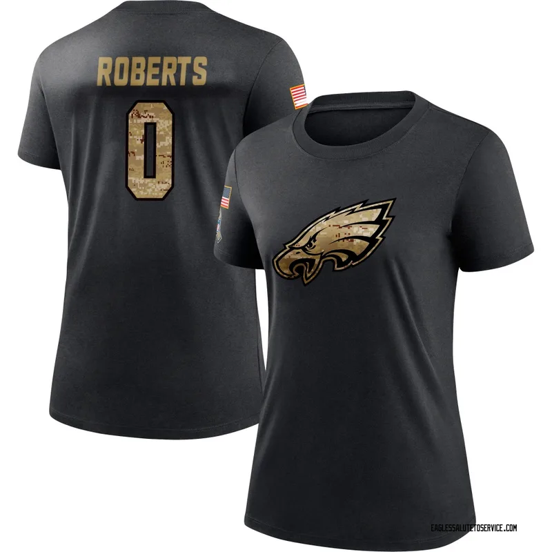 Women's Jaeden Roberts Philadelphia Eagles Black 2020 Salute To Service Performance T-Shirt