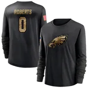 Women's Jaeden Roberts Philadelphia Eagles Black 2020 Salute To Service Sideline Performance Long Sleeve T-Shirt