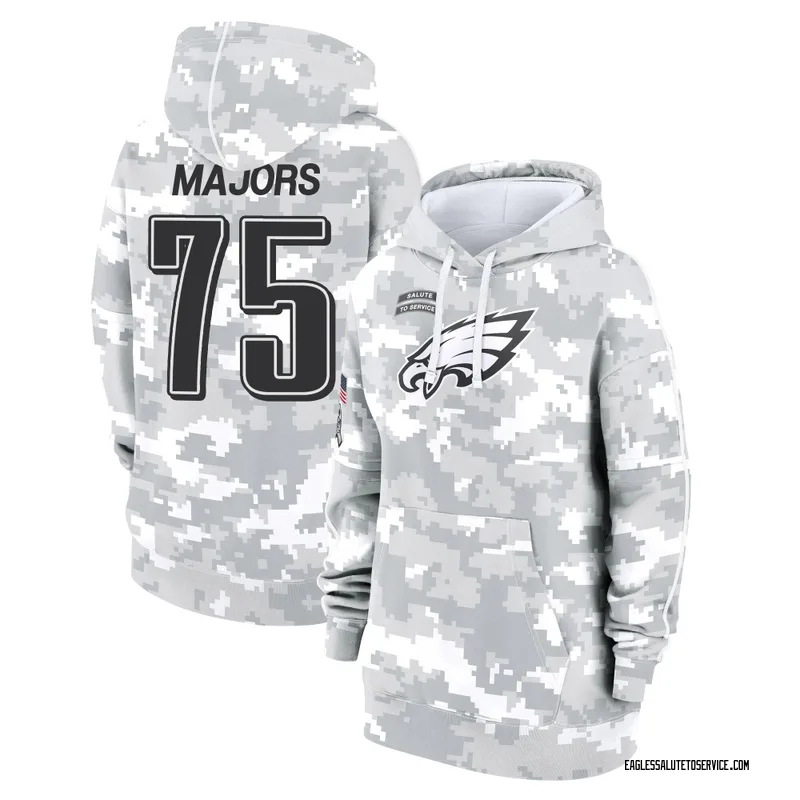 Women's Jake Majors Philadelphia Eagles Camo Arctic 2024 Salute to Service Club Fleece Pullover Hoodie