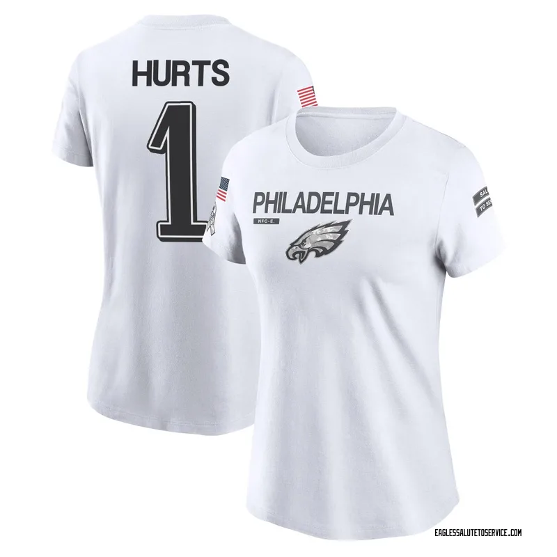 Women's Jalen Hurts Philadelphia Eagles Legend White 2024 Salute to Service Performance T-Shirt