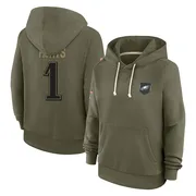 Women's Jalen Hurts Philadelphia Eagles Olive 2025 Salute to Service Hoodie