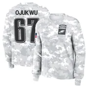 Women's John Ojukwu Philadelphia Eagles Camo Arctic 2024 Salute to Service Long Sleeve T-Shirt