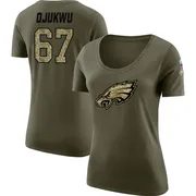 Women's John Ojukwu Philadelphia Eagles Legend Olive Salute to Service Scoop Neck T-Shirt