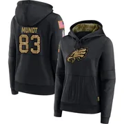 Women's Johnny Mundt Philadelphia Eagles Black 2020 Salute to Service Sideline Performance Pullover Hoodie