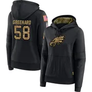 Women's Jonathan Greenard Philadelphia Eagles Black 2020 Salute to Service Sideline Performance Pullover Hoodie