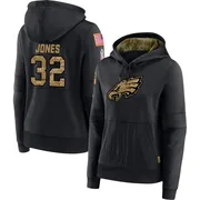 Women's Jonathan Jones Philadelphia Eagles Black 2020 Salute to Service Sideline Performance Pullover Hoodie