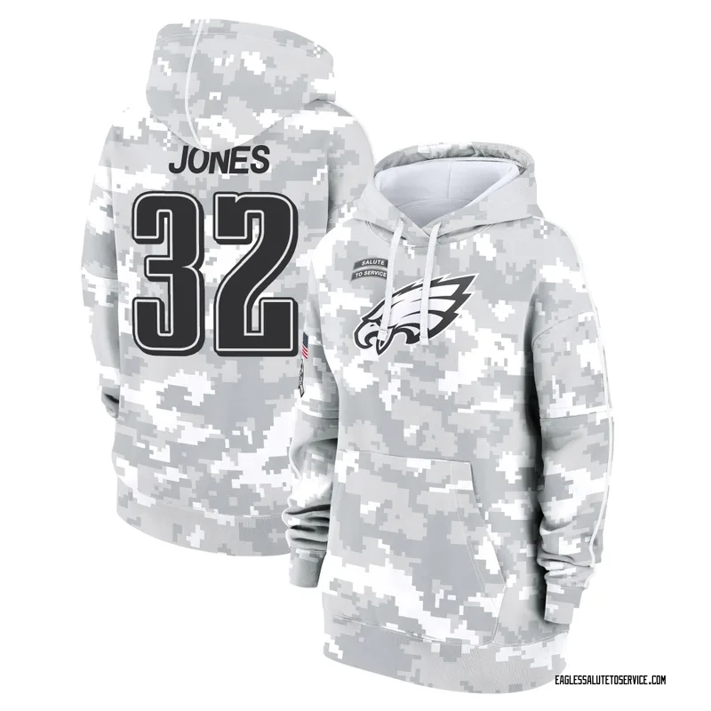 Women's Jonathan Jones Philadelphia Eagles Camo Arctic 2024 Salute to Service Club Fleece Pullover Hoodie