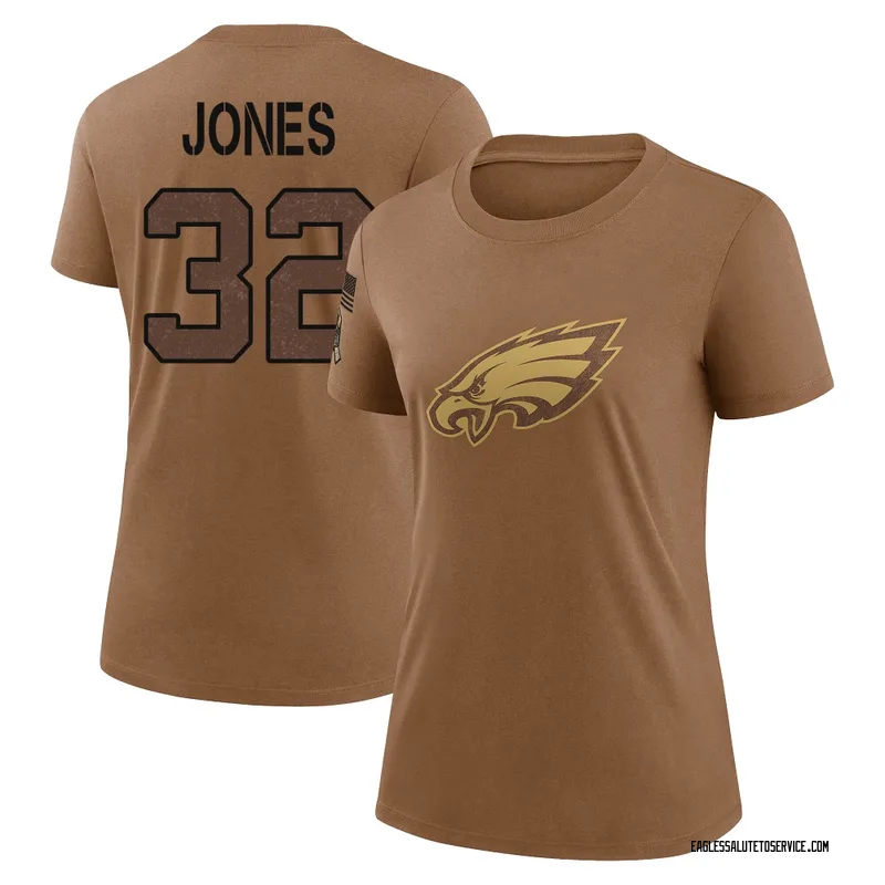 Women's Jonathan Jones Philadelphia Eagles Legend Brown 2023 Salute To Service Performance T-Shirt