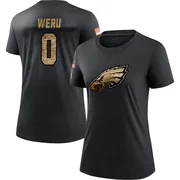 Women's Joshua Weru Philadelphia Eagles Black 2020 Salute To Service Performance T-Shirt
