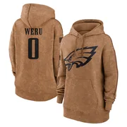 Women's Joshua Weru Philadelphia Eagles Brown 2023 Salute To Service Pullover Hoodie