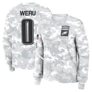 Women's Joshua Weru Philadelphia Eagles Camo Arctic 2024 Salute to Service Long Sleeve T-Shirt
