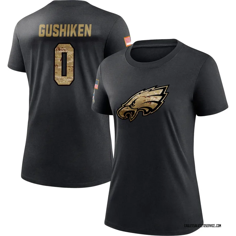 Women's Kapena Gushiken Philadelphia Eagles Black 2020 Salute To Service Performance T-Shirt