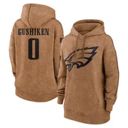 Women's Kapena Gushiken Philadelphia Eagles Brown 2023 Salute To Service Pullover Hoodie
