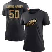 Women's Keyshawn James-Newby Philadelphia Eagles Black 2020 Salute To Service Performance T-Shirt