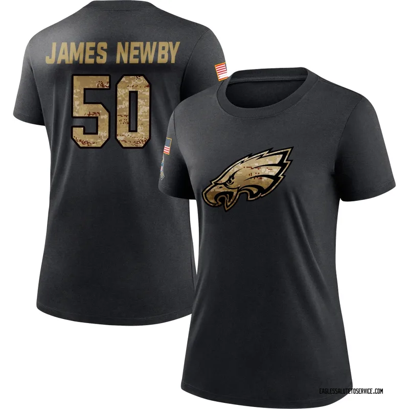 Women's Keyshawn James-Newby Philadelphia Eagles Black 2020 Salute To Service Performance T-Shirt