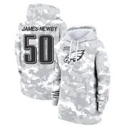 Women's Keyshawn James-Newby Philadelphia Eagles Camo Arctic 2024 Salute to Service Club Fleece Pullover Hoodie