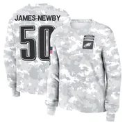Women's Keyshawn James-Newby Philadelphia Eagles Camo Arctic 2024 Salute to Service Long Sleeve T-Shirt