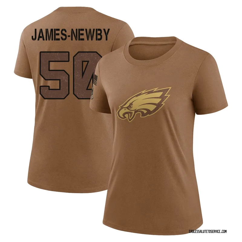Women's Keyshawn James-Newby Philadelphia Eagles Legend Brown 2023 Salute To Service Performance T-Shirt