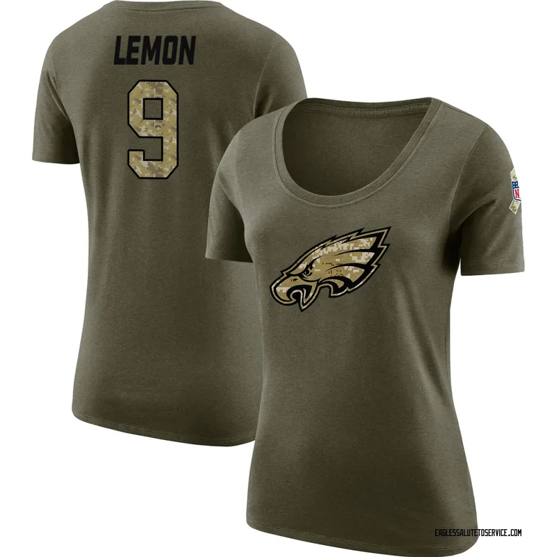 Women's Makai Lemon Philadelphia Eagles Legend Olive Salute to Service Scoop Neck T-Shirt