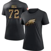 Women's Markel Bell Philadelphia Eagles Black 2020 Salute To Service Performance T-Shirt