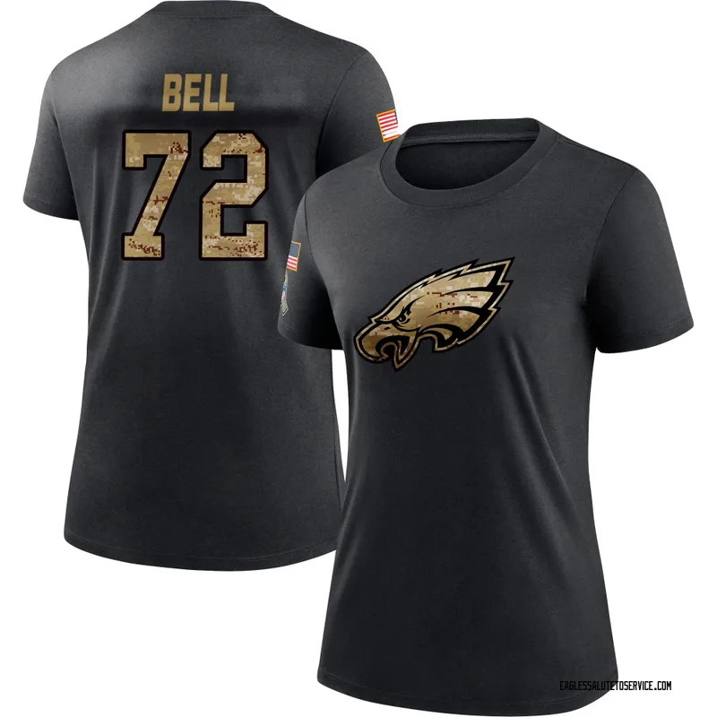 Women's Markel Bell Philadelphia Eagles Black 2020 Salute To Service Performance T-Shirt