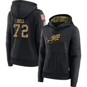 Women's Markel Bell Philadelphia Eagles Black 2020 Salute to Service Sideline Performance Pullover Hoodie