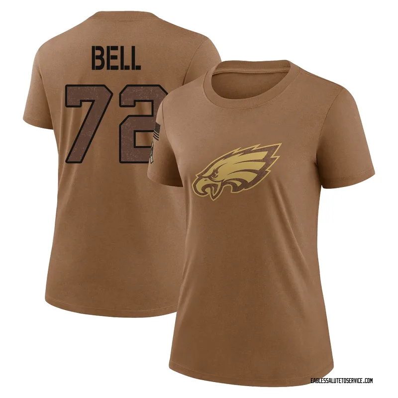 Women's Markel Bell Philadelphia Eagles Legend Brown 2023 Salute To Service Performance T-Shirt