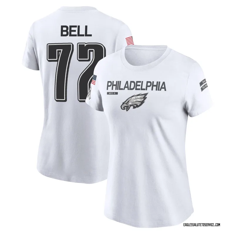 Women's Markel Bell Philadelphia Eagles Legend White 2024 Salute to Service Performance T-Shirt