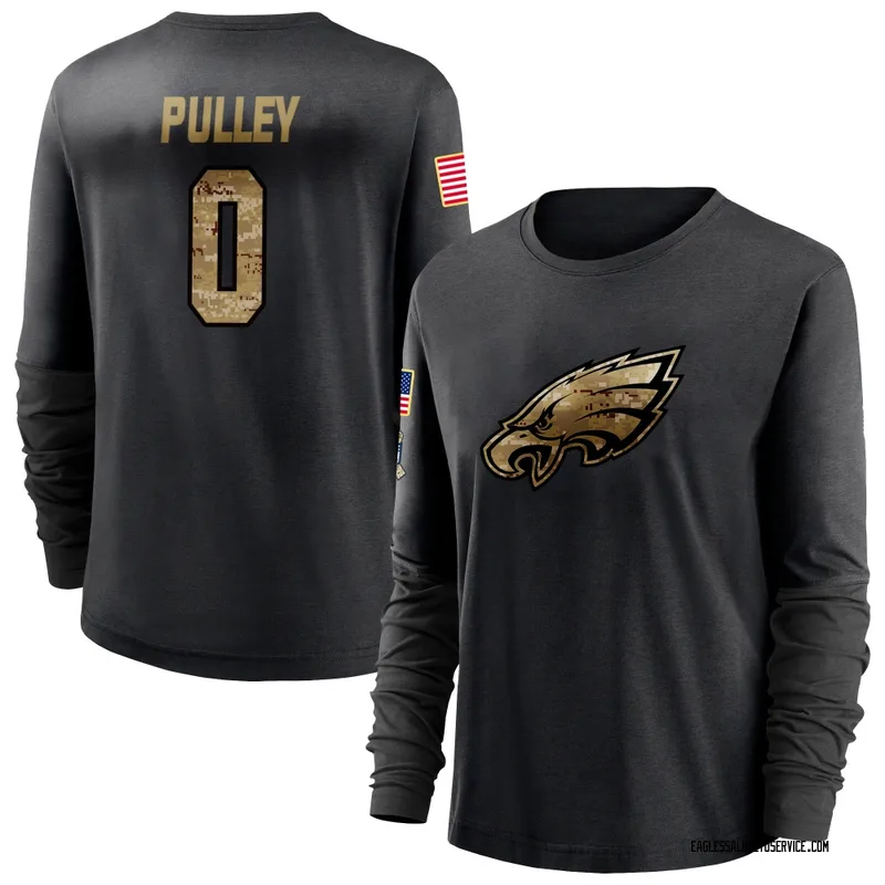 Women's Maximus Pulley Philadelphia Eagles Black 2020 Salute To Service Sideline Performance Long Sleeve T-Shirt