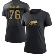 Women's Micah Morris Philadelphia Eagles Black 2020 Salute To Service Performance T-Shirt