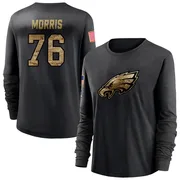 Women's Micah Morris Philadelphia Eagles Black 2020 Salute To Service Sideline Performance Long Sleeve T-Shirt