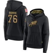 Women's Micah Morris Philadelphia Eagles Black 2020 Salute to Service Sideline Performance Pullover Hoodie
