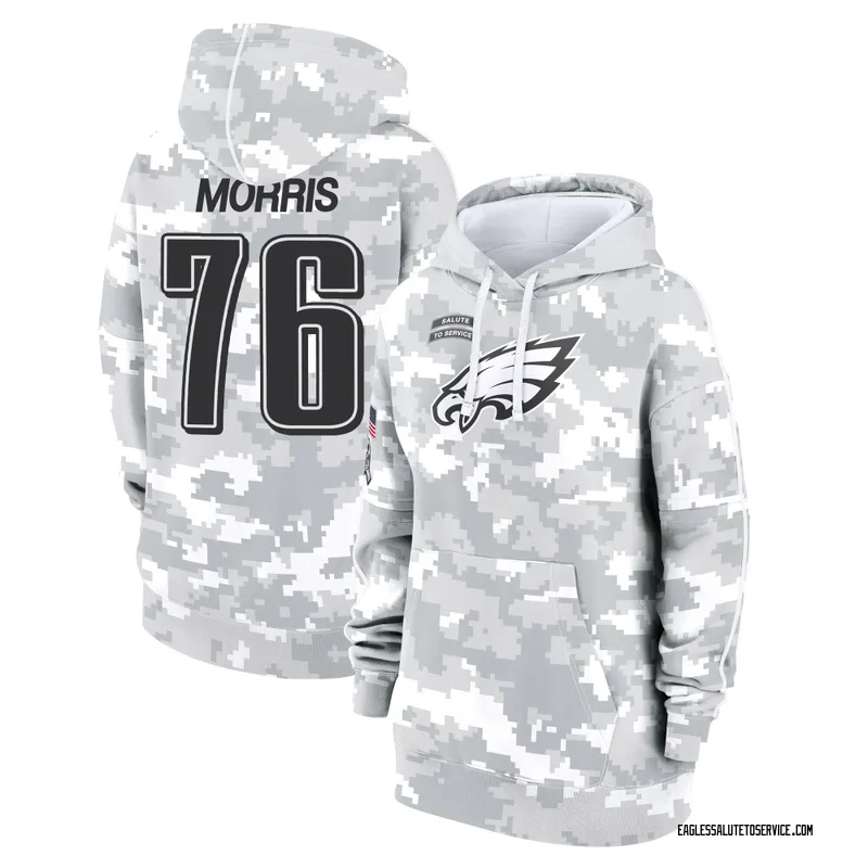 Women's Micah Morris Philadelphia Eagles Camo Arctic 2024 Salute to Service Club Fleece Pullover Hoodie