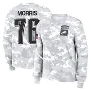 Women's Micah Morris Philadelphia Eagles Camo Arctic 2024 Salute to Service Long Sleeve T-Shirt